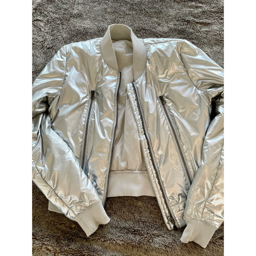 Alo Yoga Off Duty Bomber Jacket in Silver Mist